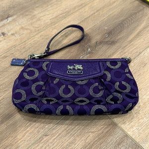 Coach purple wristlet mini purse